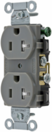 Duplex Receptacle, Tamper-Resistant, 20A 125V, 2-Pole 3-Wire, Gray
