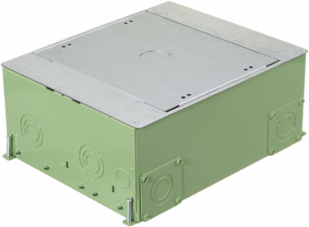 Recessed Concrete Floorbox, 8/10-Gang, 5.59 Inch Depth, Galvanized Steel