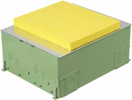 Recessed Concrete Floorbox, 8/10-Gang, 5.59 Inch Depth, Galvanized Steel