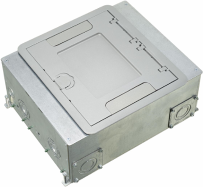 Recessed 8/10-Gang Floorbox, 14.14 x 11.09 x 5.59 Inch, Galvanized Steel