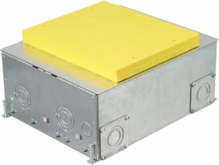 Recessed 8/10-Gang Floorbox, 14.14 x 11.09 x 5.59 Inch, Galvanized Steel