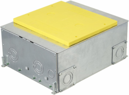 Recessed 8/10-Gang Floorbox, 14.14 x 11.09 x 5.59 Inch, Galvanized Steel