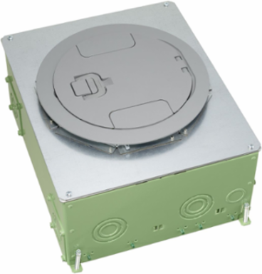 Recessed 8/10-Gang Floorbox, 14.14x11.09x6.31 Inch, Galvanized Steel
