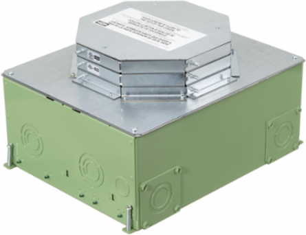 Recessed 8/10-Gang Floorbox, 14.14x11.09x6.31 Inch, Galvanized Steel