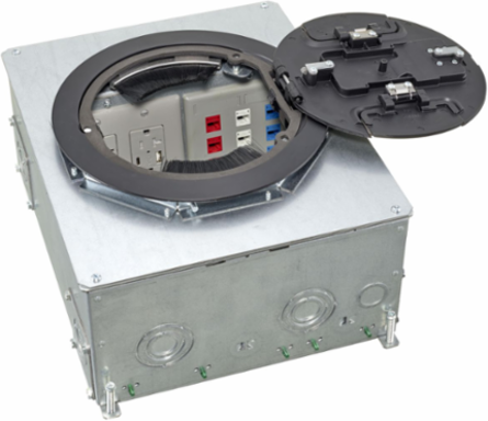 8/10-Gang Recessed Concrete Floor Box, Galvanized Steel, 14.14 x 11.09 x 6.31 Inch