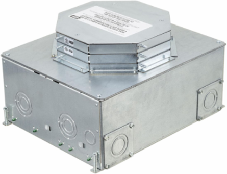 8/10-Gang Recessed Concrete Floor Box, Galvanized Steel, 14.14 x 11.09 x 6.31 Inch