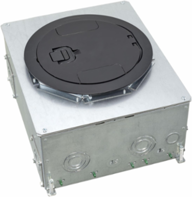 8/10-Gang Recessed Concrete Floor Box, Galvanized Steel, 14.14 x 11.09 x 6.31 Inch