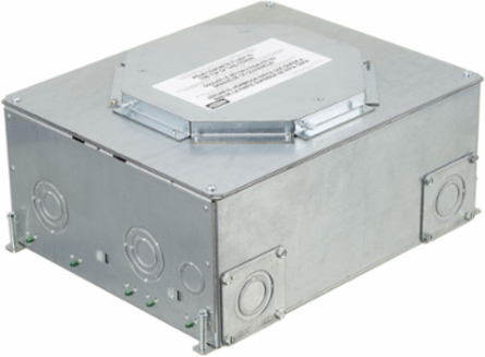 8/10-Gang Recessed Concrete Floor Box, Galvanized Steel, 14.14 x 11.09 x 6.31 Inch