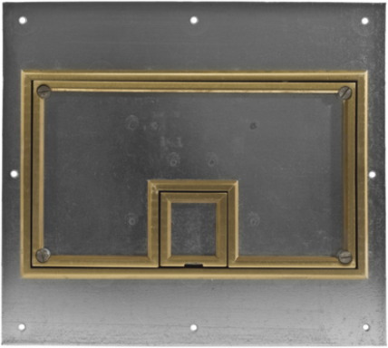 Rectangular Floor Box Cover with 1/4 Inch Brass Beveled Edging, 11-Gang