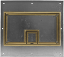 Rectangular Floor Box Cover with 1/4 Inch Brass Beveled Edging, 11-Gang