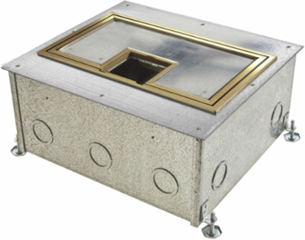 11-Gang Recessed Floor Box, 6.08 Inch Depth, Pre Galvanized Steel