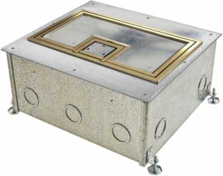 11-Gang Recessed Floor Box, 6.08 Inch Depth, Pre Galvanized Steel