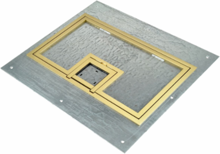 Rectangular Surface Cover Assembly, 14 Inch x 12.5 Inch, Brass Edging for Tile