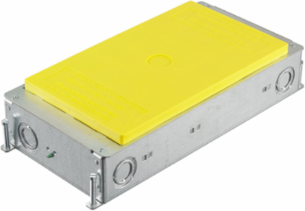 Recessed 2 Gang Floor Box, Steel, Rectangle, 2.5 Inch