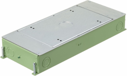 2-Gang Recessed Floor Box, 2.50 Inch Depth, Galvanized Steel