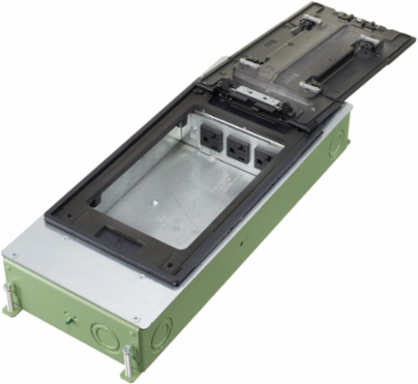 2-Gang Recessed Floor Box, 2.50 Inch Depth, Galvanized Steel