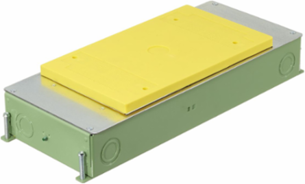 2-Gang Recessed Floor Box, 2.50 Inch Depth, Galvanized Steel
