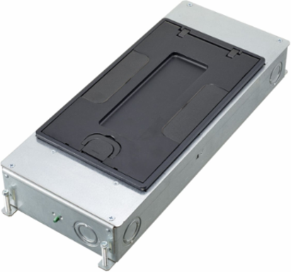 2-Gang Recessed Concrete Floor Box, 16.27 x 6.62 Inch, Galvanized Steel