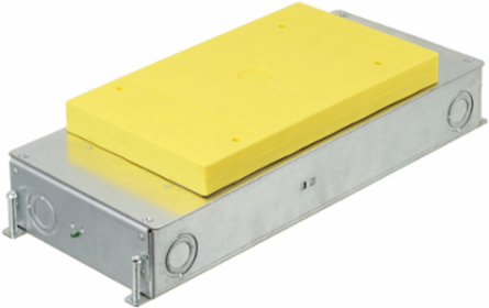 2-Gang Recessed Concrete Floor Box, 16.27 x 6.62 Inch, Galvanized Steel