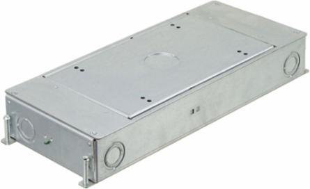 2-Gang Recessed Concrete Floor Box, 16.27 x 6.62 Inch, Galvanized Steel