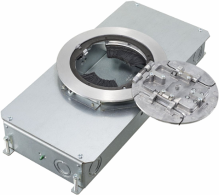 2-Gang Recessed Concrete Floor Box, 3.25 Inch Depth, Galvanized Steel