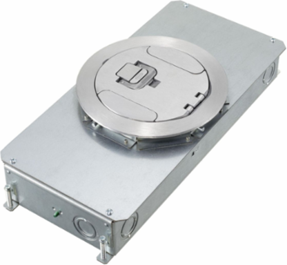 2-Gang Recessed Concrete Floor Box, 3.25 Inch Depth, Galvanized Steel