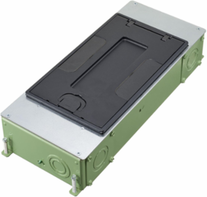 Recessed 2-Gang Concrete Floorbox, 16.27 x 6.62 x 3 Inch, Corrosion Resistant