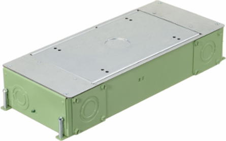 Recessed 2-Gang Concrete Floorbox, 16.27 x 6.62 x 3 Inch, Corrosion Resistant