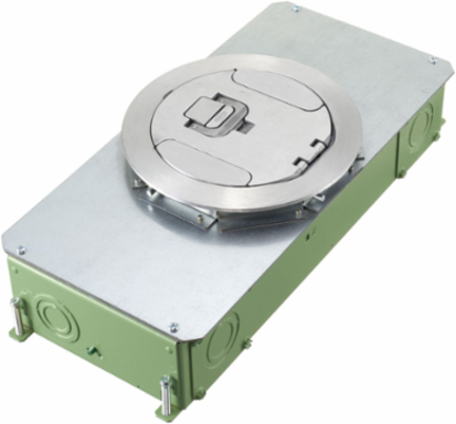 2-Gang Recessed Concrete Floorbox, 16.27" x 7.32" x 3.75" Depth, Corrosion Resistant