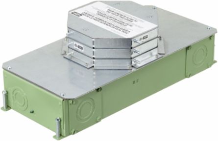 2-Gang Recessed Concrete Floorbox, 16.27" x 7.32" x 3.75" Depth, Corrosion Resistant