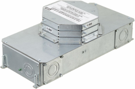 Recessed 2-Gang Concrete Floorbox, 3.75 Inch Minimum Depth, Galvanized Steel