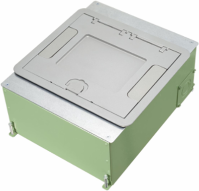 4/5-Gang Recessed Floor Box, 14.14 x 11.09 x 5.59 Inch, Steel, Corrosion Resistant