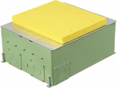 4/5-Gang Recessed Floor Box, 14.14 x 11.09 x 5.59 Inch, Steel, Corrosion Resistant