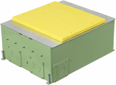 4/5-Gang Recessed Floor Box, 14.14 x 11.09 x 5.59 Inch, Steel, Corrosion Resistant