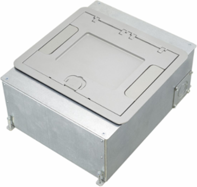 Recessed 4/5-Gang Concrete Floorbox, 5.59 Inch Depth, Galvanized Steel
