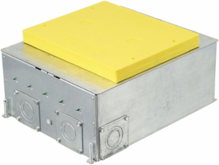 Recessed 4/5-Gang Concrete Floorbox, 5.59 Inch Depth, Galvanized Steel