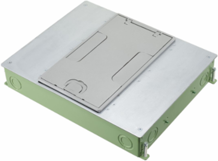 4-Gang Recessed Concrete Floorbox, 14.57" x 11.20" x 2.50" Depth