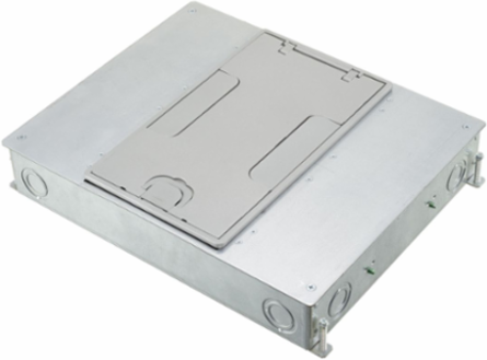 Recessed 4-Gang Concrete Floorbox, 14.57 Inch x 11.20 Inch x 2.50 Inch Depth
