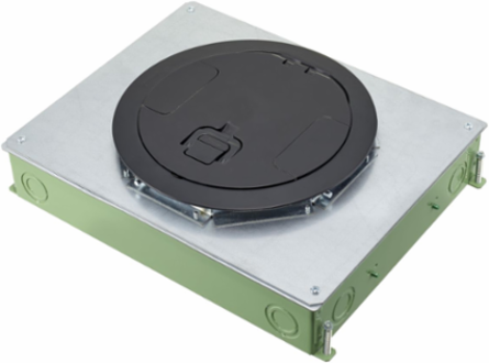 4-Gang Recessed Floorbox, 14.57" x 11.20" x 3.25", Galvanized Steel, Corrosion Resistant