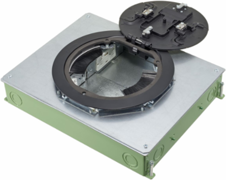 4-Gang Recessed Floorbox, 14.57" x 11.20" x 3.25", Galvanized Steel, Corrosion Resistant