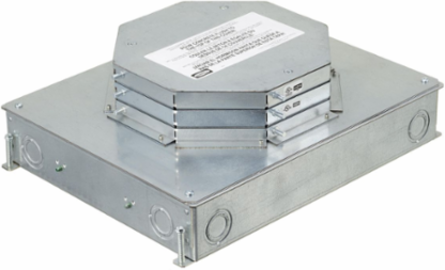 Recessed 4-Gang Floor Box, 14.57 Inch x 11.20 Inch x 3.25 Inch