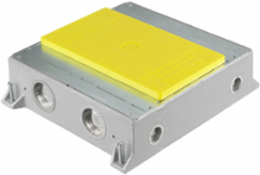 4-Gang Recessed Floor Box with 3.25 Inch Minimum Depth, Cast Iron