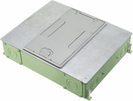 4-Gang Recessed Concrete Floor Box, 14.57 x 11.33 x 3.00 Inch, Corrosion Resistant