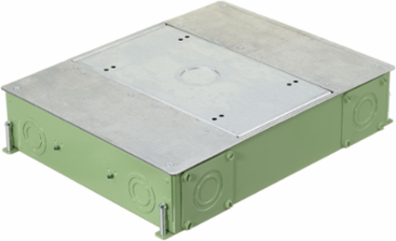 4-Gang Recessed Concrete Floor Box, 14.57 x 11.33 x 3.00 Inch, Corrosion Resistant