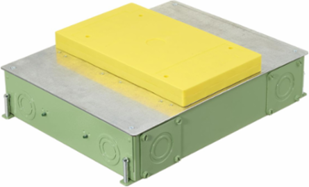 4-Gang Recessed Concrete Floor Box, 14.57 x 11.33 x 3.00 Inch, Corrosion Resistant