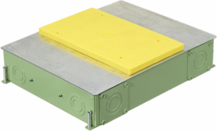 4-Gang Recessed Concrete Floor Box, 14.57 x 11.33 x 3.00 Inch, Corrosion Resistant