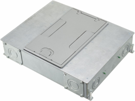 Recessed 4-Gang Concrete Floor Box, 14.57 Inch x 11.33 Inch x 3.00 Inch