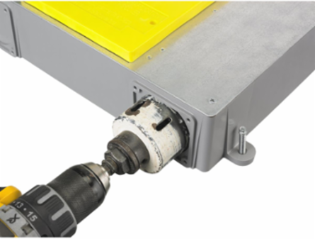 4-Gang PVC Floor Box, 15.70" x 11.20" x 3.17", Corrosion Resistant