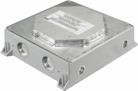 4-Gang Recessed Floor Box, 4.00 Inch Depth, Cast Iron, Round Cover