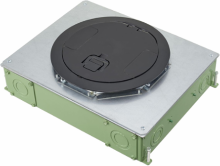 Recessed 4-Gang Floor Box, 3.75 Inch Depth, Galvanized Steel